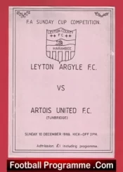 Leyton Argyle v Artois United 1989 – Sunday Cup