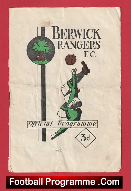 Berwick Rangers v Dundee 1951 - 1950s Football Programmes - Image 2