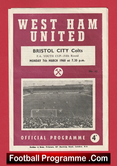 West Ham United v Bristol City 1960 - Youth Team + Geoff Hurst - Image 2
