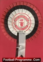 Manchester United Football Rosette 1980’s Man Utd Cup Final Wembley 1983