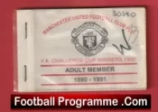 Manchester United Man Utd Season Ticket Book LMTB 1990 1991