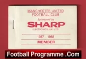 Manchester United Man Utd Season Ticket Book LMTB 1987 1988