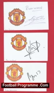 Manchester United Football Players Signed Sheets X 3 – Forsyth Etc