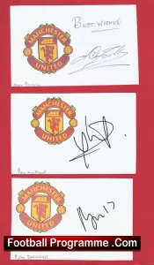 Manchester United Football Players Signed Sheets X 3 – Forsyth Etc