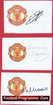 Manchester United Football Players Signed Sheets X 3 – Luke Chadwick Etc