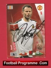 Manchester United Ryan Giggs Autographed Signed Football Card Man Utd