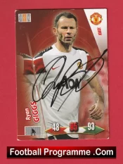 Manchester United Ryan Giggs Autographed Signed Football Card Man Utd