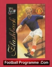 Manchester United Bobby Charlton Autograph Signed Football Card Man Utd