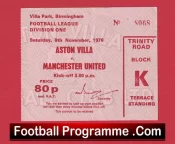 Aston Villa v Manchester United 1976 – Football Ticket