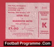 Aston Villa v Manchester United 1977 – Football Ticket