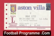 Aston Villa v Manchester United 1993 – Football Ticket
