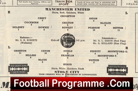 Manchester United v Stoke City 1949 - Man Utd 1940's - Image 3
