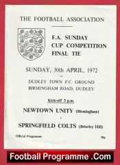Newtown Unity v Springfield Colts 1972 – Sunday Cup Final Dudley Town