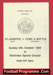 St Josephs v Cork & Bottle 1989 – Sunday Cup Electrolux Ground