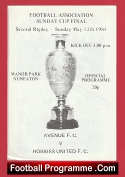 Avenue v Hobbies United 1985 - Sunday Cup Final 2nd Replay Nuneaton