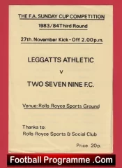 Leggatts Athletic v Two Seven Nine 1983 – Sunday Cup Rolls Royce