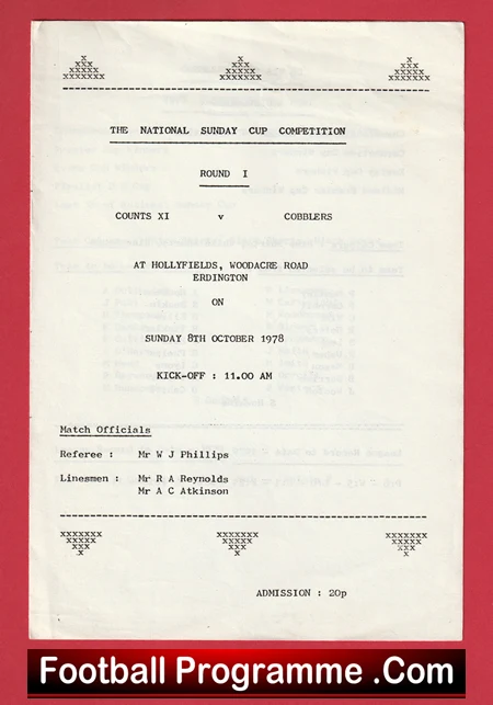 Counts v Cobblers 1978 - Sunday Cup Hollyfields Erdington - Image 2