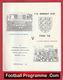 Fareham Town Centipedes v Players Athletic Engineers 1975 - Sunday Cup Final