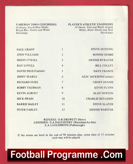 Fareham Town Centipedes v Players Athletic Engineers 1975 - Sunday Cup Final - Image 3