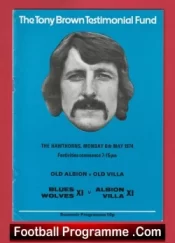 Tony Brown Testimonial Wolverhampton Wanderers Wolves 1974