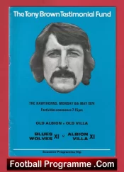Tony Brown Testimonial Wolverhampton Wanderers Wolves 1974