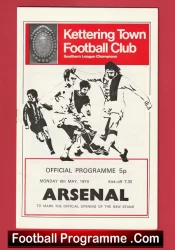 Kettering Town v Arsenal 1974 – Official Opening of New Stand