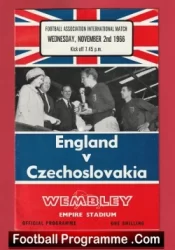 England v Czechoslovakia 1966 – Czech Football Team