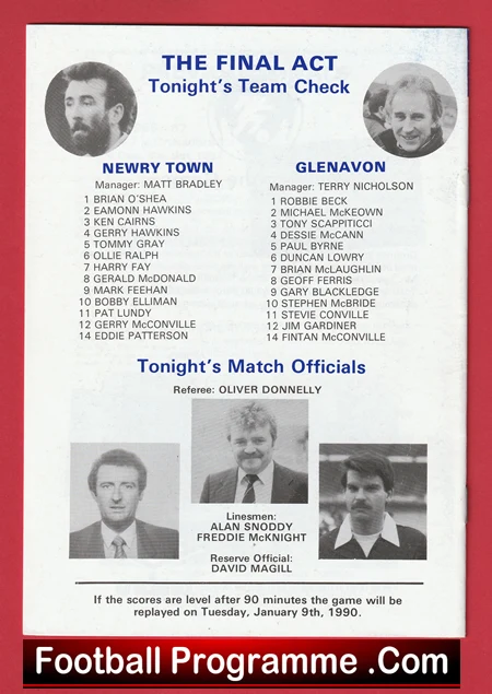 Glenavon v Newry Town 1989 - Cup Final Belfast - Image 3