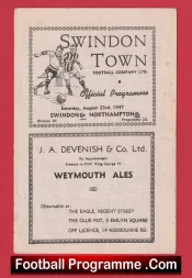 Swindon Town v Northampton Town 1947 – 1940’s Programme