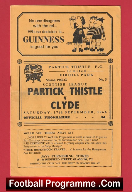 Partick Thistle v Clyde 1966 - Scotland - Image 2