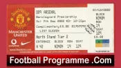 Manchester United v Arsenal 2002 – Match Ticket