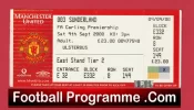 Manchester United v Sunderland 2000 – Football Ticket