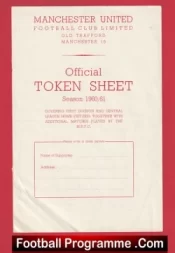 Manchester United Official Token Sheet 1960 – 1961