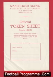 Manchester United Official Token Sheet 1960 – 1961