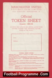 Manchester United Official Man Utd Token Sheet 1965 – 1966