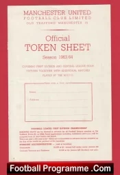 Manchester United Official Token Sheet 1963 – 1964