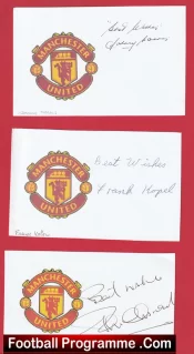 Manchester United Football Players Signed Sheets X 4 – Johnny Morris Etc