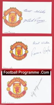 Manchester United Football Players Signed Sheets X 3 – Pearson Cope Etc