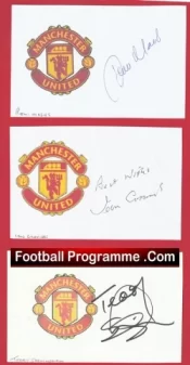 Manchester United Football Players Signed Sheets X 3 – Remi Moses + Sherringham Etc