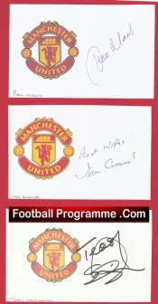 Manchester United Football Players Signed Sheets X 3 – Remi Moses + Sherringham Etc