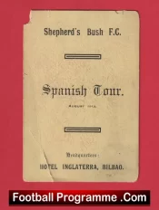 Shepherds Bush Football Club Spain Tour Itinerary Card Bilbao 1913