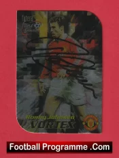 Manchester United Ronny Johnsen Autographed Signed Football Card Man Utd