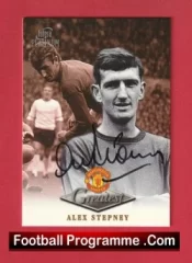 Manchester United Alex Stepney Autograph Signed Football Card Man Utd
