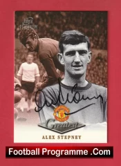 Manchester United Alex Stepney Autograph Signed Football Card Man Utd