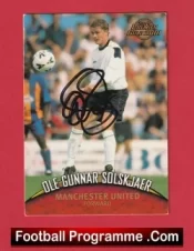 Manchester United Ole Gunnar Solskjaer Autographed Signed Football Card Man Utd