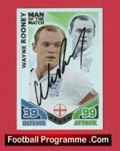 England Manchester United Wayne Rooney Autographed Signed Football Card