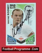 England Manchester United Wayne Rooney Autographed Signed Football Card