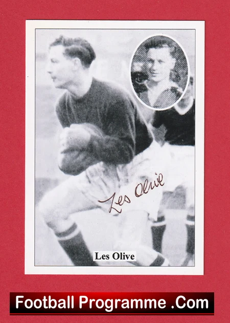 Manchester United Les Olive Autograph Signed Football Card Man Utd - Image 2