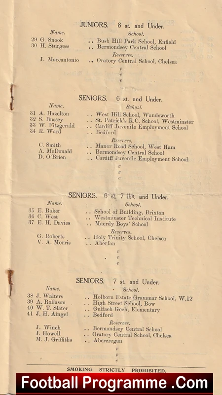 Great Britain Schoolboys Amateur Boxing Championships at Holborn 1928 - Image 6