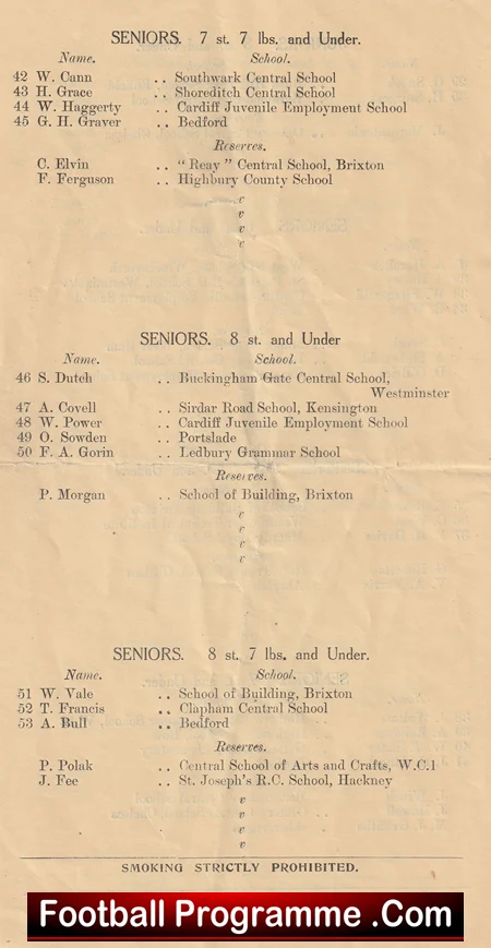 Great Britain Schoolboys Amateur Boxing Championships at Holborn 1928 - Image 7